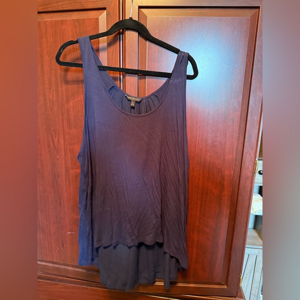 Banana Republic Blue Asymmetrical Sleeveless Tank Top